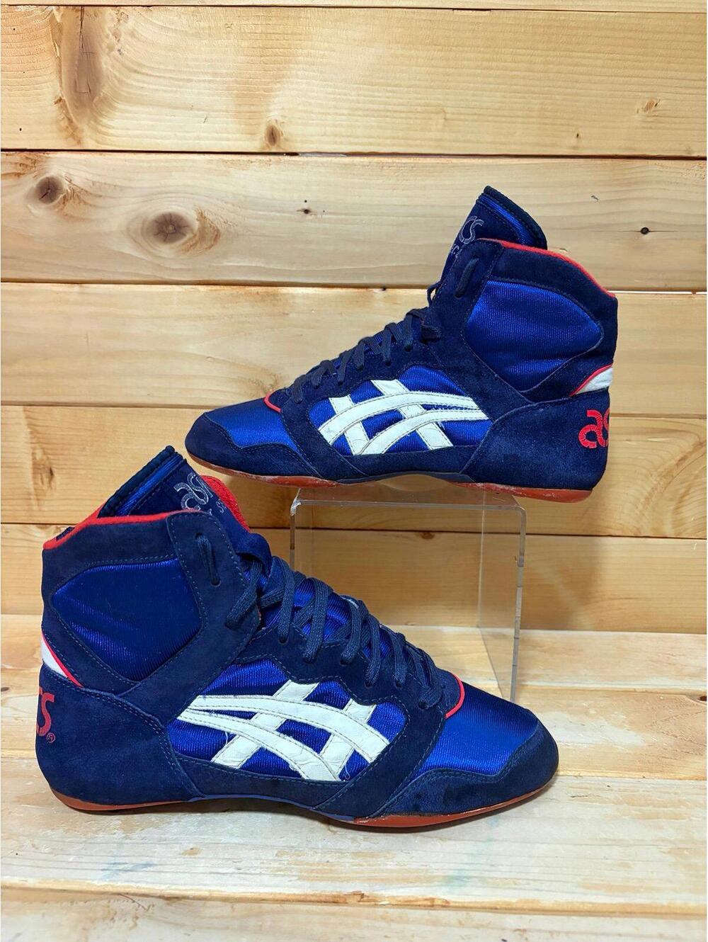 Vintage OG ASICS Split Second wrestling shoes mens size 7.5 - Red / White / Blue